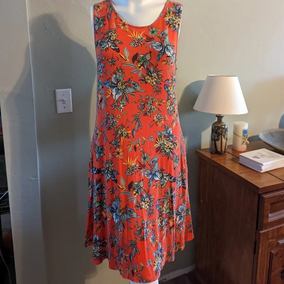 Cupio Dresses Cupio Floral Summer Dress Sleeveless Pockets